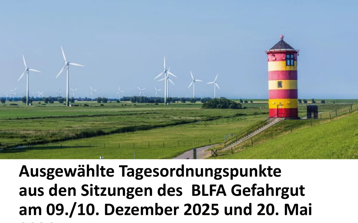 Titelfolie des Vortrags Nationale Änderungen 2027 aus dem BLFA-Gefahrgut