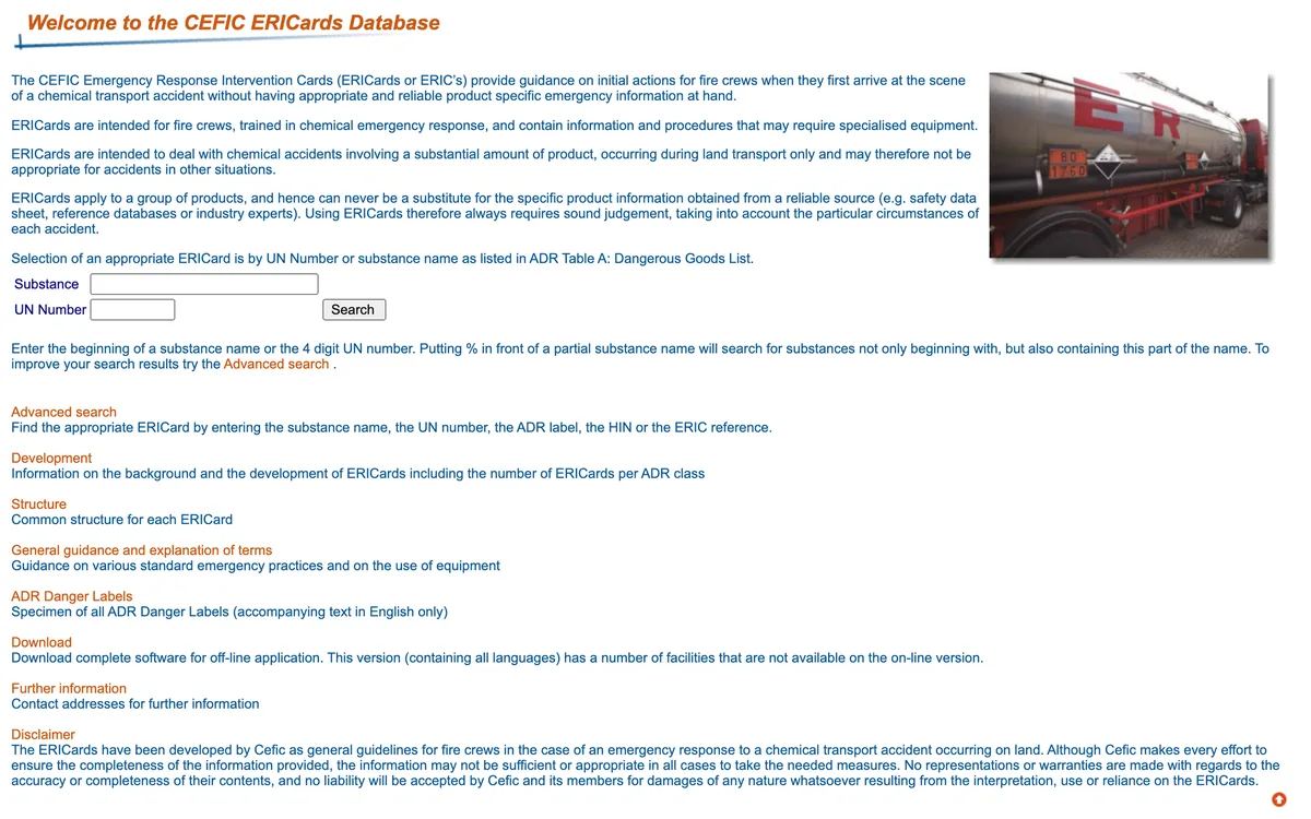 ERICards search for emergency response intervention cards