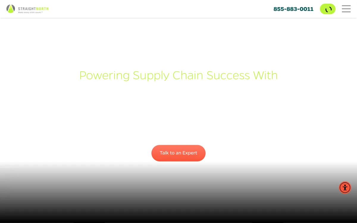 Straight North's logistics and supply chain digital marketing page