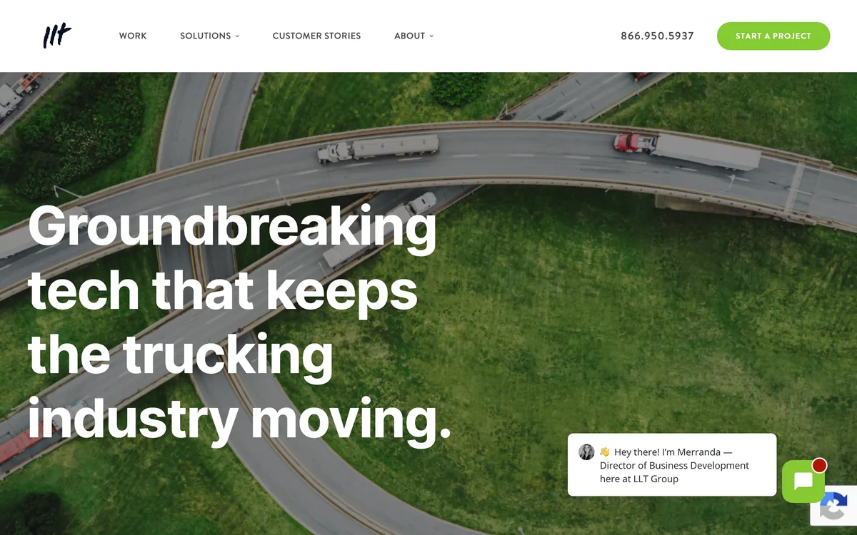 LLT Group project page on the Freight Science marketing website