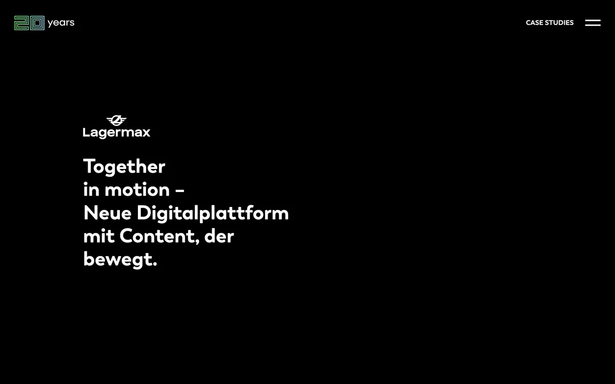 pixelart's case study page on the Lagermax website relaunch, in German