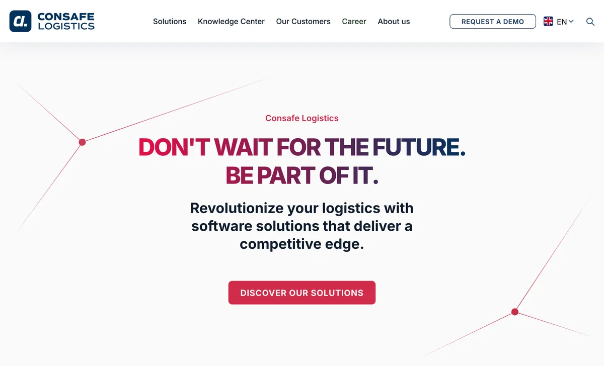 Consafe Logistics home page for Astro WMS warehouse management software