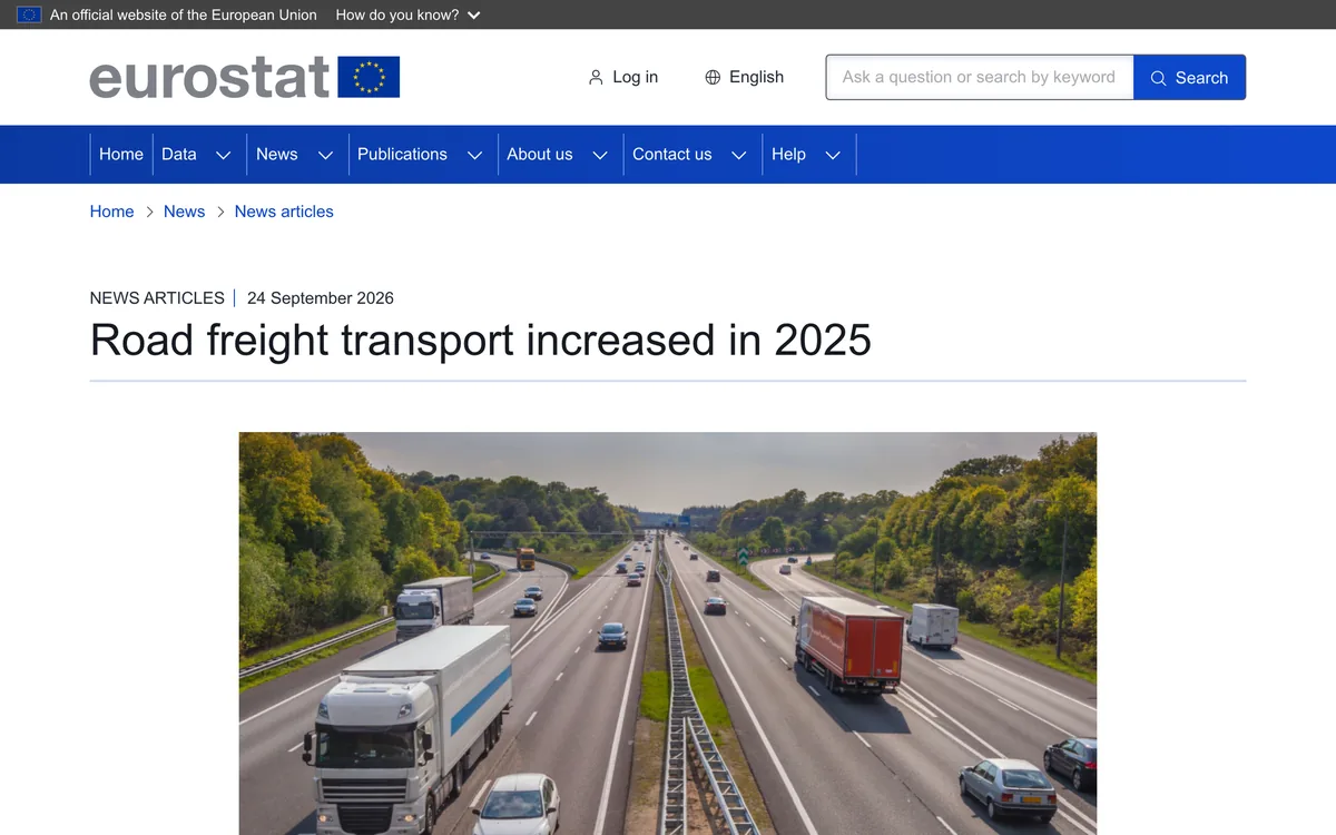 Eurostat release of 24 September 2026 on EU road freight