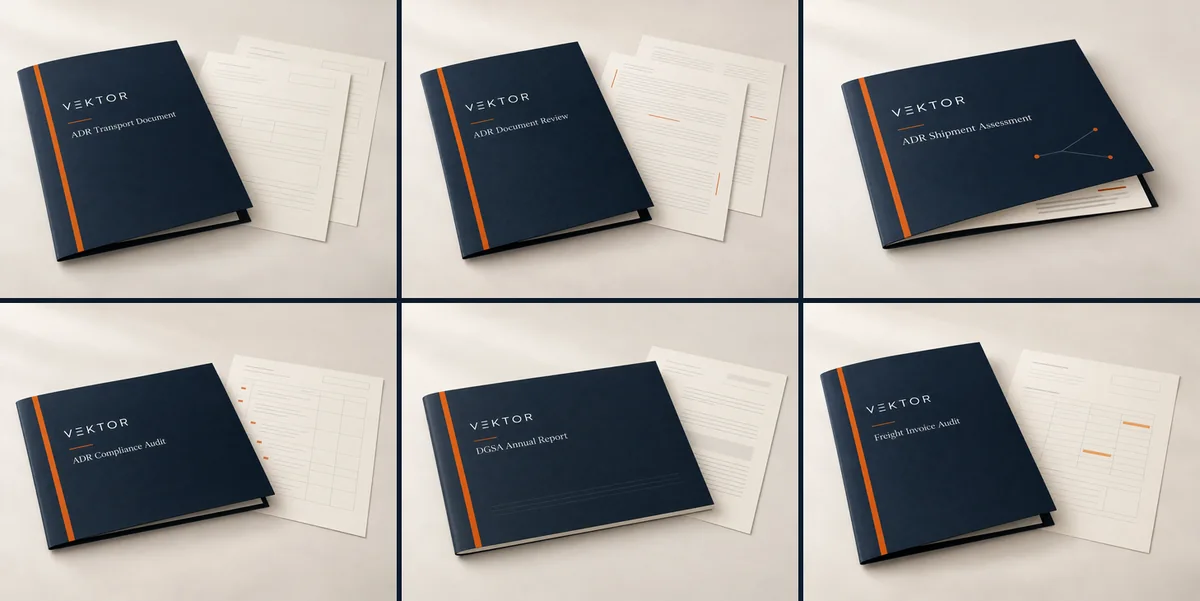 ADR services, illustrated as six Vektor report covers